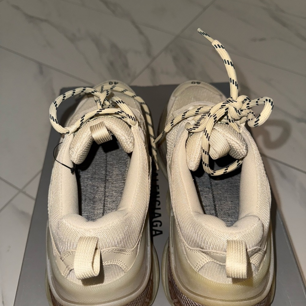 Balenciaga Cream Triple S Sneakers - Picture 3 of 8